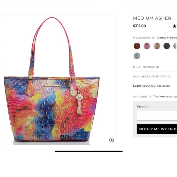 Brahmin Dandy Melbourne Medium Asher Tote Leather Shoulder Bag Rare Croc Purse - Picture 12 of 14